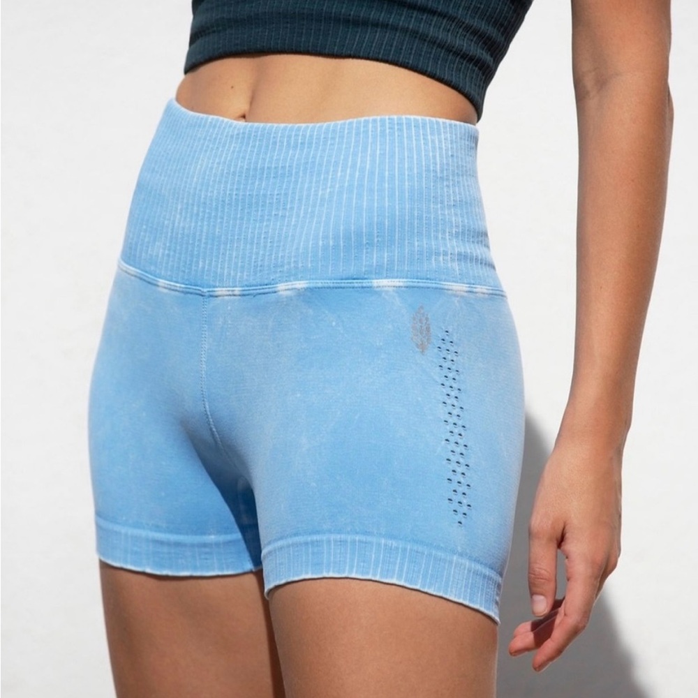 Free People Good Karma Running Shorts - Harbour Blue - Size XS/S